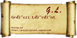 Gréczi Lóránt névjegykártya
