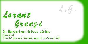 lorant greczi business card